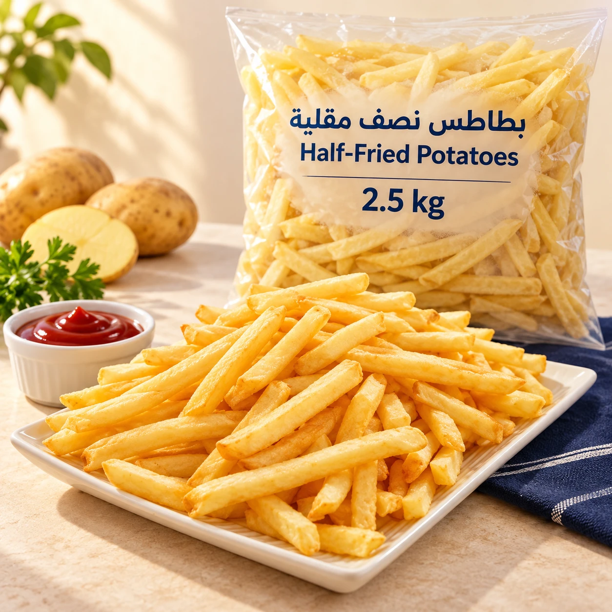 بطاطس نصف مقلية 2.5 كجم