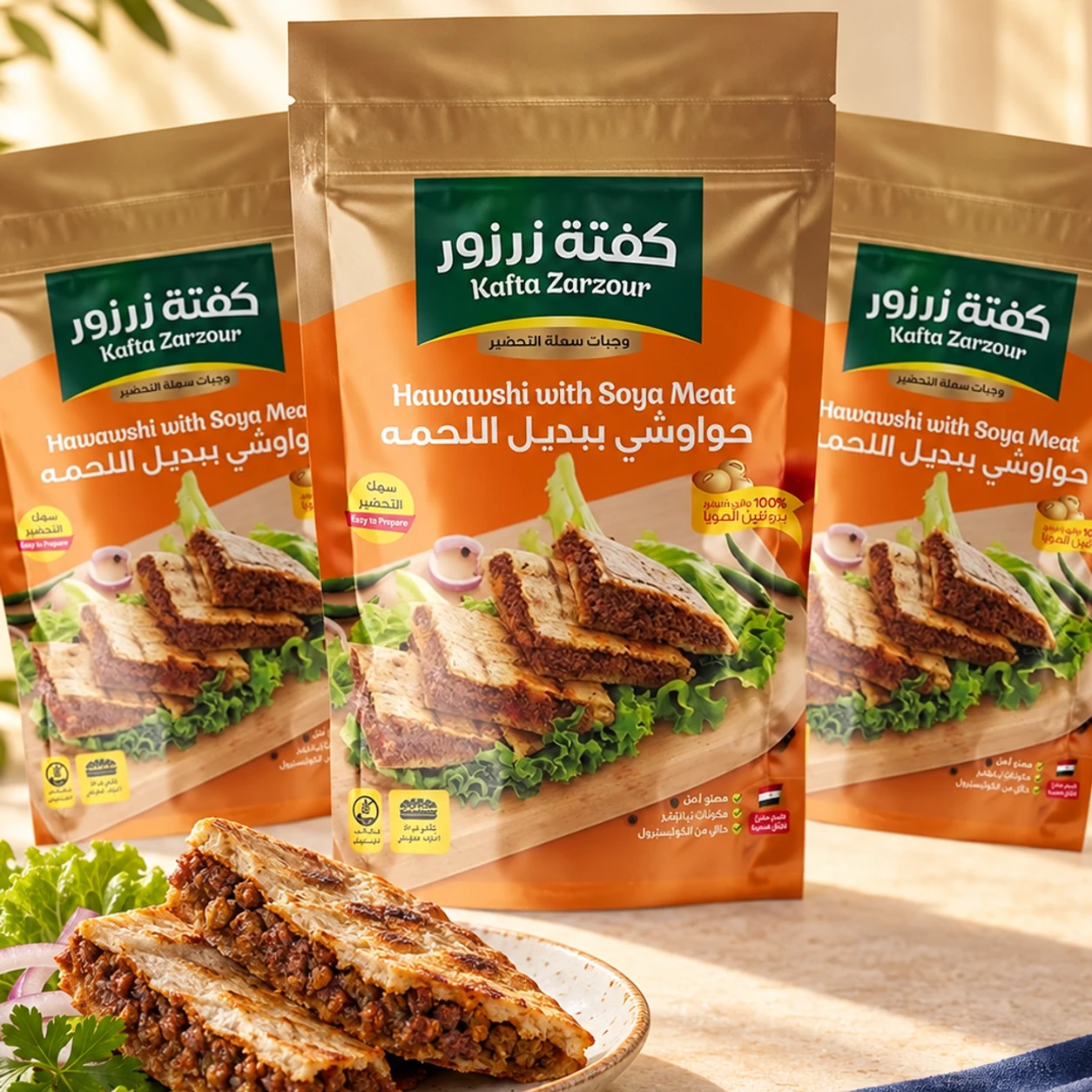 Vegan hawawshi, 3 loaves